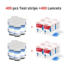 Sinocare Safe-Accu, medidor de glucosa en sangre, kit de glucómetro con 400 tiras reactivas