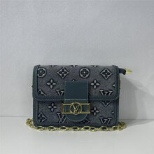 (Denim blue) Gradient tie-dye flap small square bag