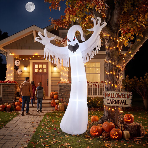 Living And Home 9 FT Halloween Inflatable Ghost Decoration with LED Lights
