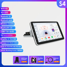 Hizpo Android Autoradio, 10,1 Zoll drehbarer Touchscreen, mit Carplay, GPS, Navi, WiFi, BT, DSP