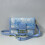 (Blue and white tie dye) Gradient tie-dye flap small square bag 1