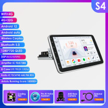 Hizpo Autoradio, 1 DIN Android, 10,1 Zoll Drehbarer Touchscreen, mit Carplay, GPS, Navi, WiFi, BT, DSP