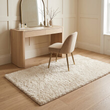 (80cm x 150cm (2ft 6" x 5ft)- Large Runner Rug) Large Cream Rugs Shaggy Fluffy Runner Carpets Mats