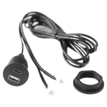 4 6 Pin Car Radio to USB/Type C Dashboard Flush Panel Cable Adapter Transfer Data Charge for Android Multimedia Player