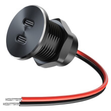 12V USB Outlet Dual 30W PD3.0 USB-C Charger Aluminum Fast Charging Socket Charger Accessories for RV Trailer Truck Boat