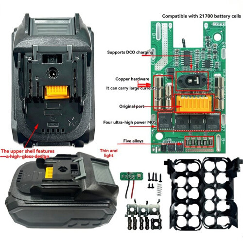 For  10x21700 Battery Case Kit 4Toll High-Power Full Decoding Dual Charger Protection Board for  Power Tools 2