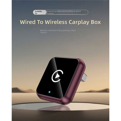Wireless CarPlay Dongle with  WiFi, Plug& Converter, Support Media Playback Navigation 2