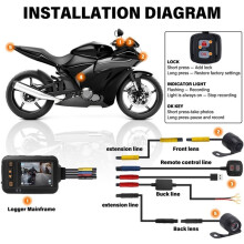 2 Inch Screen 1080p Motorcycle DVR Dash Cam Front+Rear View Camera Motorbike DVR System with G Sensor Parking Monitor