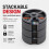 125mm Cutting Disc Storage Box 5 Inch Stackable Angle Grinder Disc Holder with Screw Locking Lid Black 3