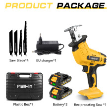 MELLWIN Akku-Säbelsäge, 18-21V, 3500 U/min, mit 2er-Set Batterie B und Ladegerät