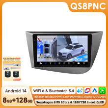 SlimCar Multimedia Autoradio, voor Seat Leon MK2 2005-2012, Draadloos Carplay, DSP, GPS Navigatie