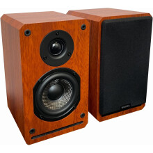Roxel RBS 300 Bookshelf Speaker, Wood Effect Cabinet with 4 Inch Enhanced Carbon
