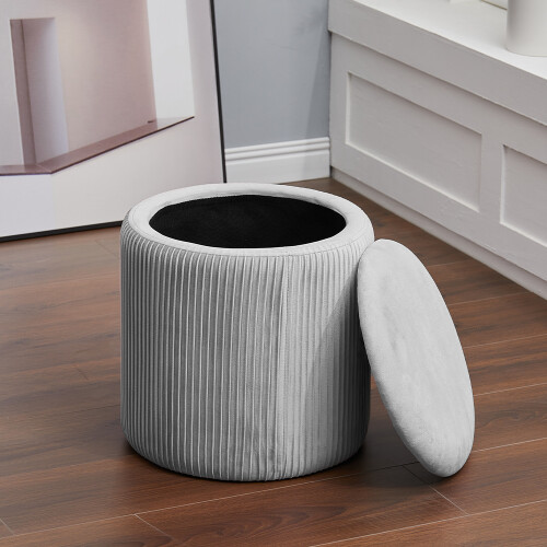 Modern Pleated Storage Ottoman