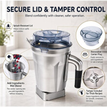 64Oz Stainless Steel Blender Replacement Pitcher Jar,for Ascent Series, for 5200 5000 6300 VM0103 VM0197 E310