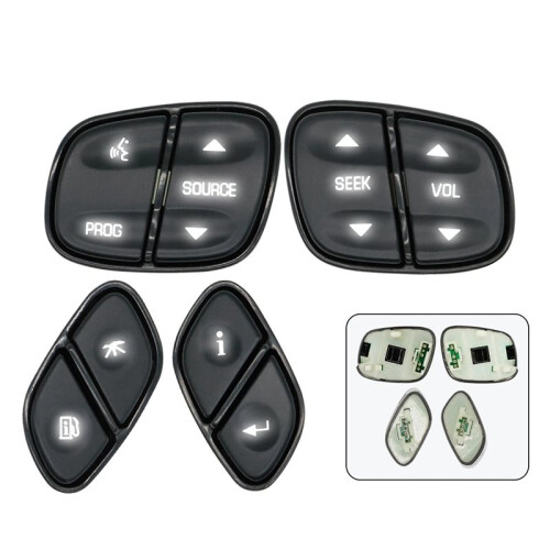 4Pcs 21997738 Steering Wheel  Control Buttons for Chevy Silverado 1500  Sierra 1