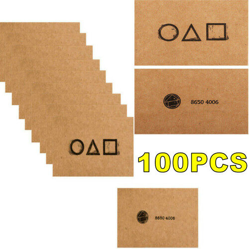 100x Squid Game Cards Party Invitation Prop (9x6cm)