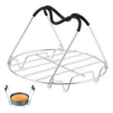 Steamer Rack Trivet with Handles,Steam Rack Suited Pressurized Cooking Vessels,Wire Cooking Rack Lifting Chicken Cakes