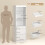 Homcom (White) HOMCOM Bookcase with Drawers Narrow Storage Adjustable Shelves 3