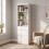 Homcom (White) HOMCOM Bookcase with Drawers Narrow Storage Adjustable Shelves 9