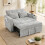 Homcom HOMCOM 2 Seater Sofa Bed with USB Port, Armrest Storage, Side Pockets, Grey 1