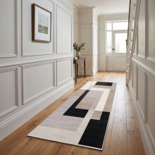 (80x300cm - Milo Neutral) Moonlight Bedding Printed Rug Crystal Runners 80x300cm | Soft Non-Slip Hallway Kitchen Rug