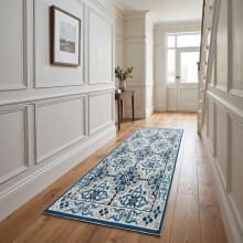 (80x300cm - Luna) Moonlight Bedding Printed Rug Crystal Runners 80x300cm | Soft Non-Slip Hallway Kitchen Rug