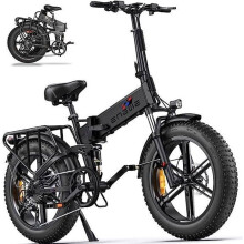 ENGWE ENGINE Pro kokoontaitettava sähköpyörämatka 120 km täysi jousitus 20 tuuman talvirenkaat VTC Fat bike 48V16Ah akku Musta