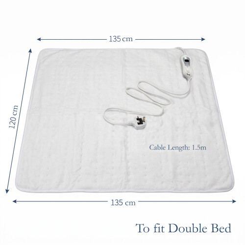 Electric Heated Underblanket Double 135x120cm 65W 2