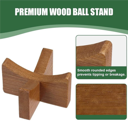 4 Pack Wood  Stand Holder for Baseball  Tennis Softball - Solid Walnut Finish Display Base Large