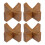 4 Pack Wood  Stand Holder for Baseball  Tennis Softball - Solid Walnut Finish Display Base Small 1