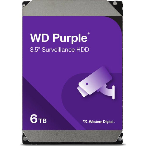 Western Digital Disque dur interne - WESTERN DIGITAL - WD64PURZ - 6 To - Cache 256 Mo - Optimisé surveillance (64 caméras)