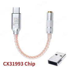 USB Typ C auf 3,5-mm-Audioadapter mit CX31993-Chip, 32-Bit/384-KHz-DAC, HiFi-Kopfhörerverstärker, IEM-Verstärker und Audiodecoder