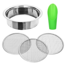 Sifter Garden Soil Sieve Set, Frame with 3 Interchangeable Mesh Screens 3/6/9mm for Dirt Sand Rock Compost Filtration