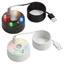 Set of 2 Aquarium Fog Machines: USB Mist Generator, Mist Device for Fountain Pond Aquarium Christmas RGB LED Lights