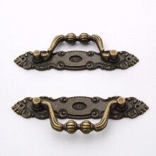 2pcs copper drawer handle vintage floral antique zinc alloy furniture cabinet door box decor 10.5cm for antique box drawer decor organisation