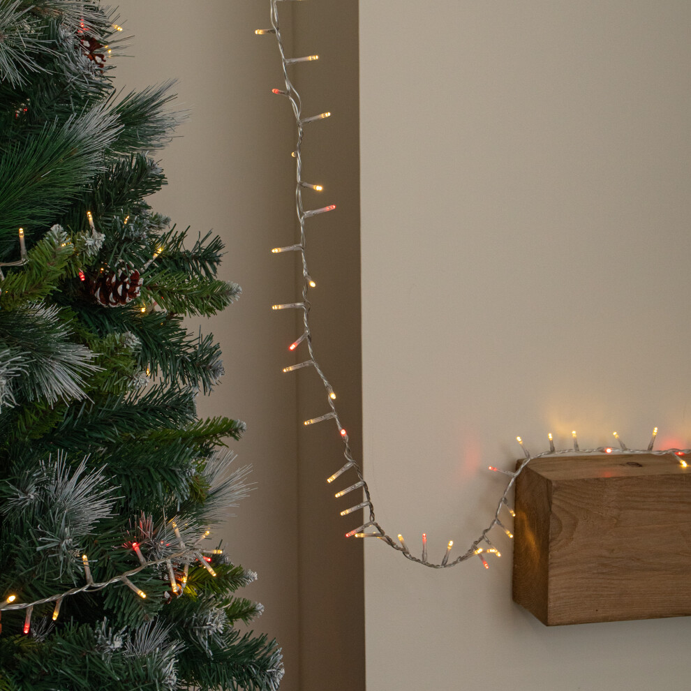 Red/White 16M 200 Led Supabrights Christmas String Lights In & Warm On Clear Cable - Image 3