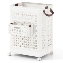 Plastic Storage Bin Collapsible Laundry Basket with Handles