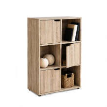 6 Cube 3 Door Bookcase Oak Bookcases, Shelving & Storage-G0088