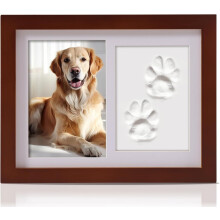PewinGo Pet Memorial Frame for Dogs and Cats,Pet Paw Print Photo Frame with Clay Imprint Kit,Pawprint Making Kit and Photo Display for 6" x 4" Photo