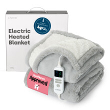 Premium Sherpa Heated Throw Grey
