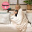 LIVIVO Premium Sherpa Heated Throw Beige 3