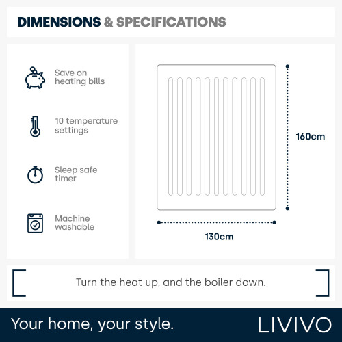 LIVIVO Premium Sherpa Heated Throw Beige 1
