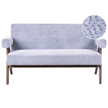 Sofa 2 Seater TAMRE Chenille Light Blue/ Dark Brown