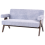 Beliani Sofa 2 Seater TAMRE Chenille Light Blue/Dark Brown 5