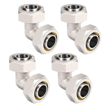 4PCS 3/4" Elbow Air Fittings for Shop Garage Compressed Air System Brass-Nickel Plated Air Piping Fittings