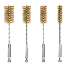 4 Pcs Wire Bore Brush for Power Drill Set, with Hex Shank Handle, 3/8" 1/2" 3/4" 7/8" Wire Brush Set for Tubes