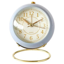 Small Tableclocks Classic Non-Ticking Tabletop Alarm Clock,Night Light, Battery Operated Deskclock for Room