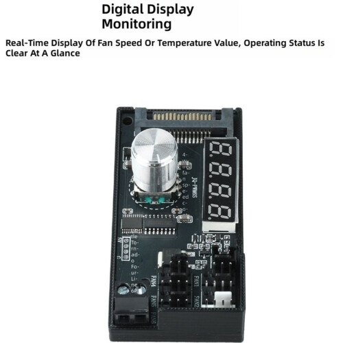 6-Channel PWM Fan Controller 12V 5A with Digital Display Temperature Control for PC Cooling Fan Temperature Control 1