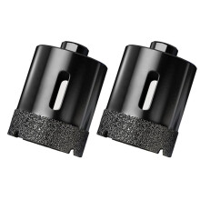 2Pc M10 35mm Diamond Brazed Dry Core Drill Bit - Hole Saw Cutter for Porcelain Tile, Marble, Glass & Granite