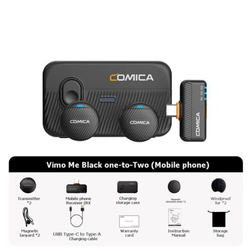 COMICA Vimo Me Wireless Lavalier Lapel Microphone 48KHz/24Bit Noise Cancellation for Smartphone Vlog Live Streaming Interview 1